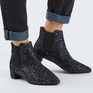 NWT Topshop Krazy Glitter Chelsea Bootie - 10.5